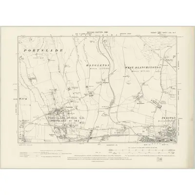 1896 Map of Sussex LXV.NE, 1899 Print