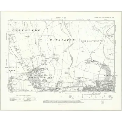 1909 Map of Sussex LXV.NE, 1912 Print
