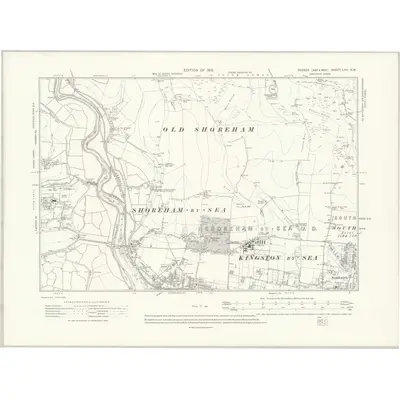 1909 Map of Sussex LXV.NW, 1912 Print