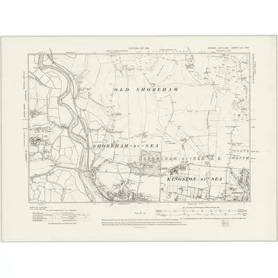 1909 Map of Sussex LXV.NW, 1930 Print