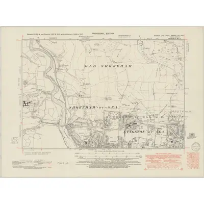 1947 Map of Sussex LXV.NW, 1950 Print