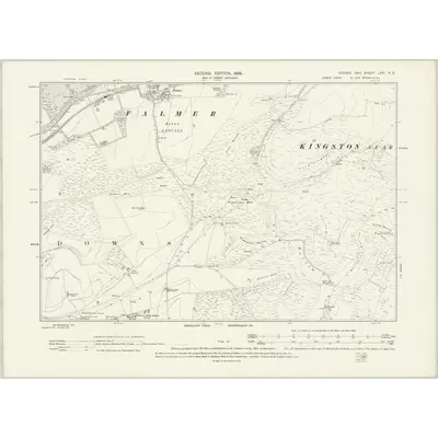 1897 Map of Sussex LXVI.NE, 1899 Print