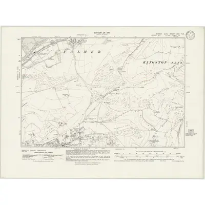 1928 Map of Sussex LXVI.NE, 1933 Print
