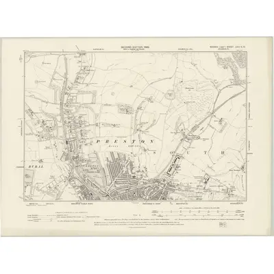 1896 Map of Sussex LXVI.NW, 1899 Print