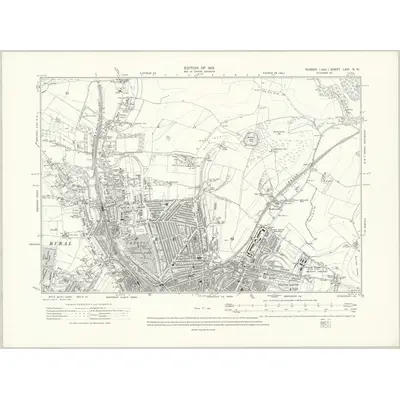 1909 Map of Sussex LXVI.NW, 1912 Print