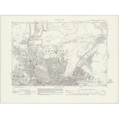 1929 Map of Sussex LXVI.NW, 1932 Print