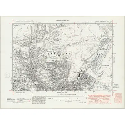 1938 Map of Sussex LXVI.NW, 1947 Print