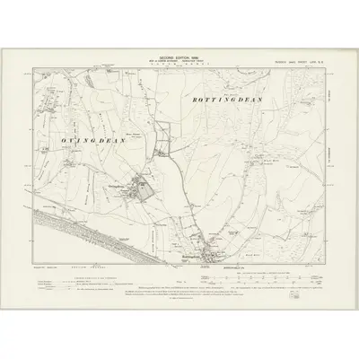1897 Map of Sussex LXVI.SE, 1899 Print