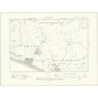 1909 Map of Sussex LXVI.SE, 1912 Print