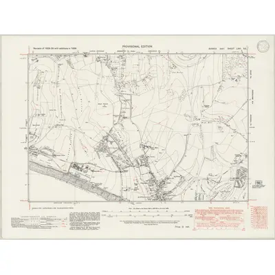 1938 Map of Sussex LXVI.SE, 1947 Print
