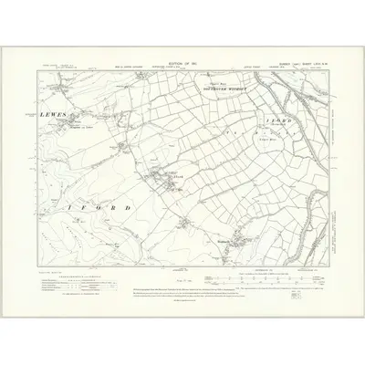 1908 Map of Sussex LXVII.NW, 1911 Print