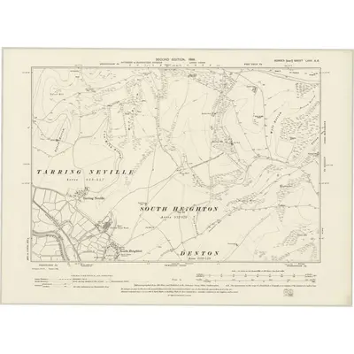 1898 Map of Sussex LXVII.SE, 1899 Print