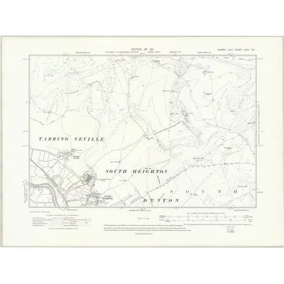 1908 Map of Sussex LXVII.SE, 1911 Print