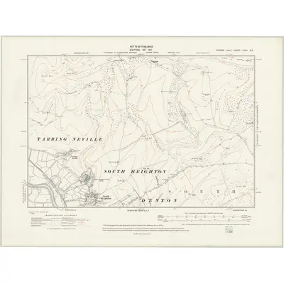 1908 Map of Sussex LXVII.SE, 1941 Print