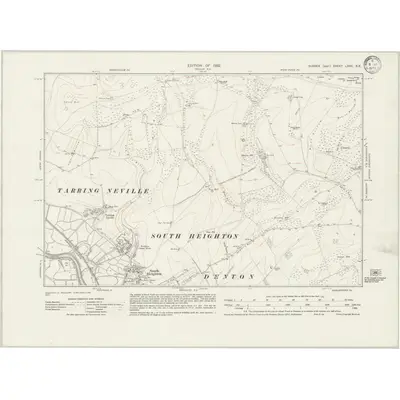 1929 Map of Sussex LXVII.SE, 1933 Print