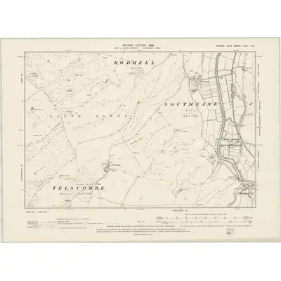 1898 Map of Sussex LXVII.SW, 1899 Print