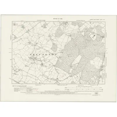 1925 Map of Sussex LXVIII.NE, 1929 Print