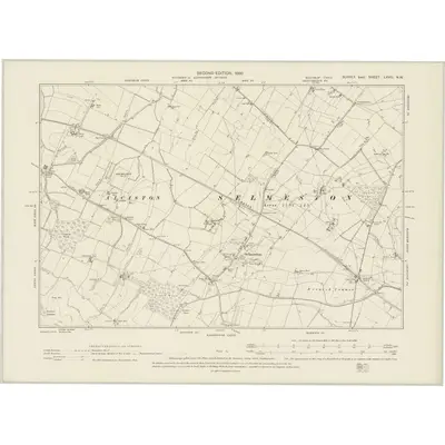 1898 Map of Sussex LXVIII.NW, 1899 Print