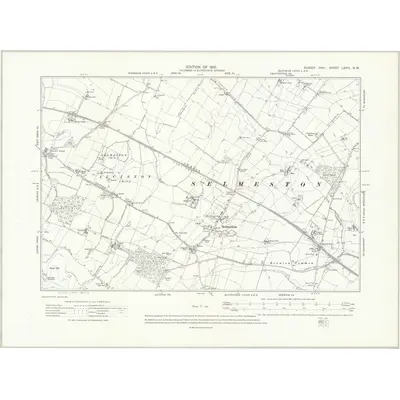 1908 Map of Sussex LXVIII.NW, 1910 Print