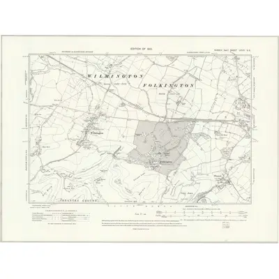 1908 Map of Sussex LXVIII.SE, 1910 Print