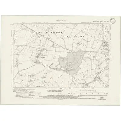 1925 Map of Sussex LXVIII.SE, 1933 Print