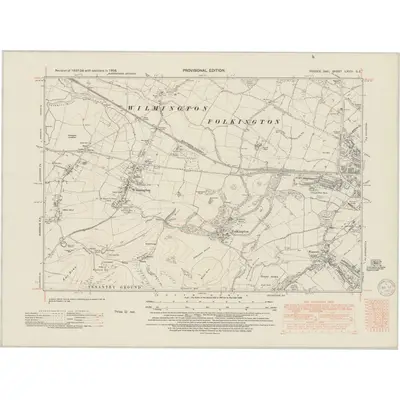1938 Map of Sussex LXVIII.SE, 1950 Print
