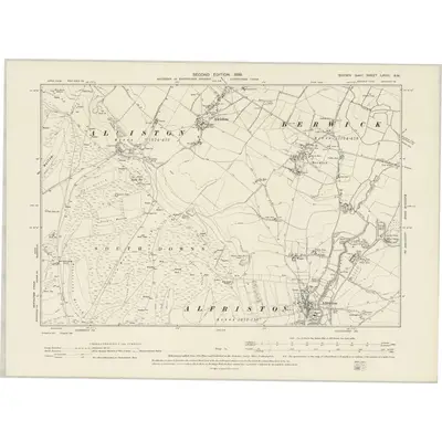 1898 Map of Sussex LXVIII.SW, 1899 Print
