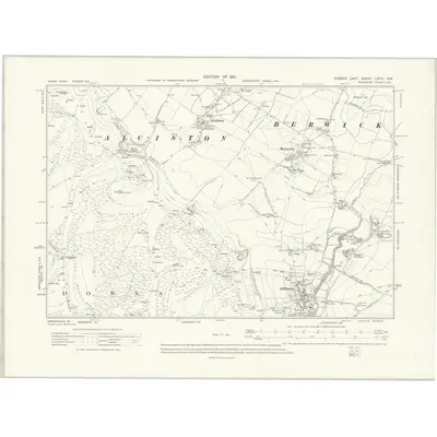 1908 Map of Sussex LXVIII.SW, 1911 Print