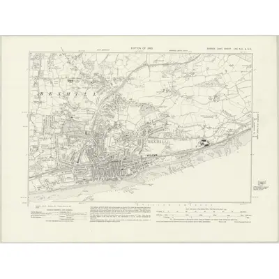 1928 Map of Sussex LXX.NE & SE, 1930 Print