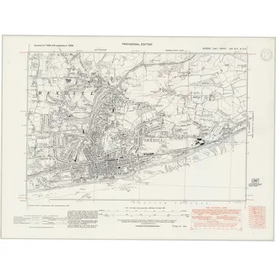 1938 Map of Sussex LXX.NE & SE, 1947 Print