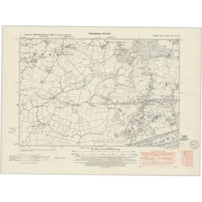 1939 Map of Sussex LXX.NW, 1950 Print