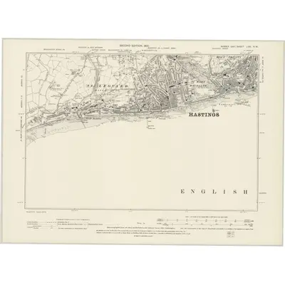 1897 Map of Sussex LXXI.NW, 1900 Print