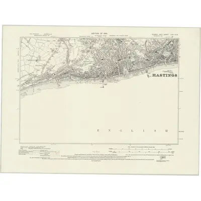 1927 Map of Sussex LXXI.NW, 1930 Print