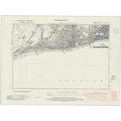 1938 Map of Sussex LXXI.NW, 1947 Print