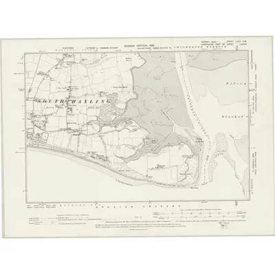 1896 Map of Sussex LXXII.NW, 1899 Print