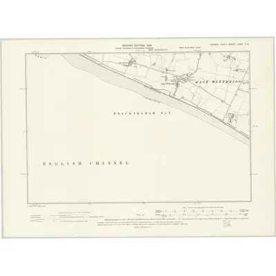 1896 Map of Sussex LXXII.SE, 1899 Print