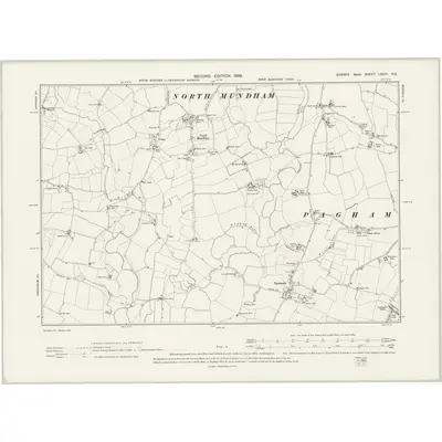 1896 Map of Sussex LXXIII.NE, 1899 Print