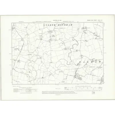 1909 Map of Sussex LXXIII.NE, 1913 Print