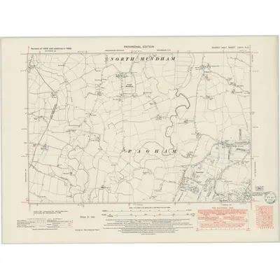 1938 Map of Sussex LXXIII.NE, 1949 Print