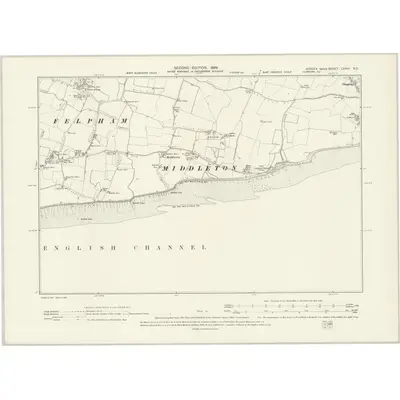 1896 Map of Sussex LXXIV.NE, 1899 Print