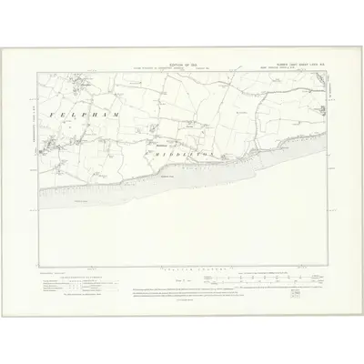 1910 Map of Sussex LXXIV.NE, 1913 Print