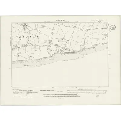 1910 Map of Sussex LXXIV.NE, 1934 Print