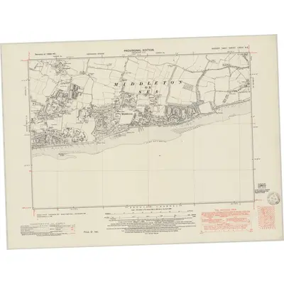 1939 Map of Sussex LXXIV.NE, 1950 Print