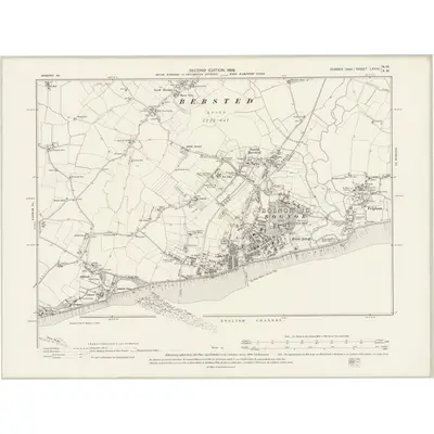 1896 Map of Sussex LXXIV.NW & SW, 1899 Print