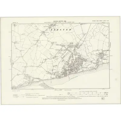 1896 Map of Sussex LXXIV.NW, 1899 Print
