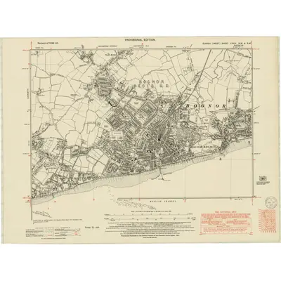 1939 Map of Sussex LXXIV.NW SW, 1950 Print