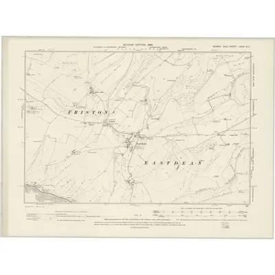 1898 Map of Sussex LXXIX.SE, 1899 Print