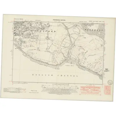 1938 Map of Sussex LXXIX.SW, 1949 Print
