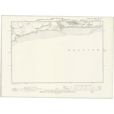 1896 Map of Sussex LXXV.NW, 1899 Print