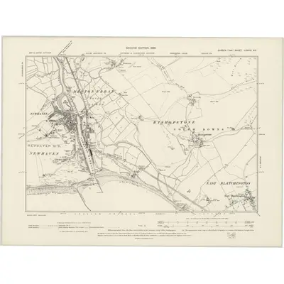 1898 Map of Sussex LXXVIII.NE, 1899 Print